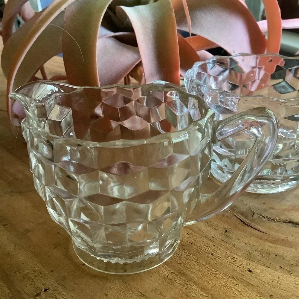 Vintage Fostoria Mini Cream Sugar Set